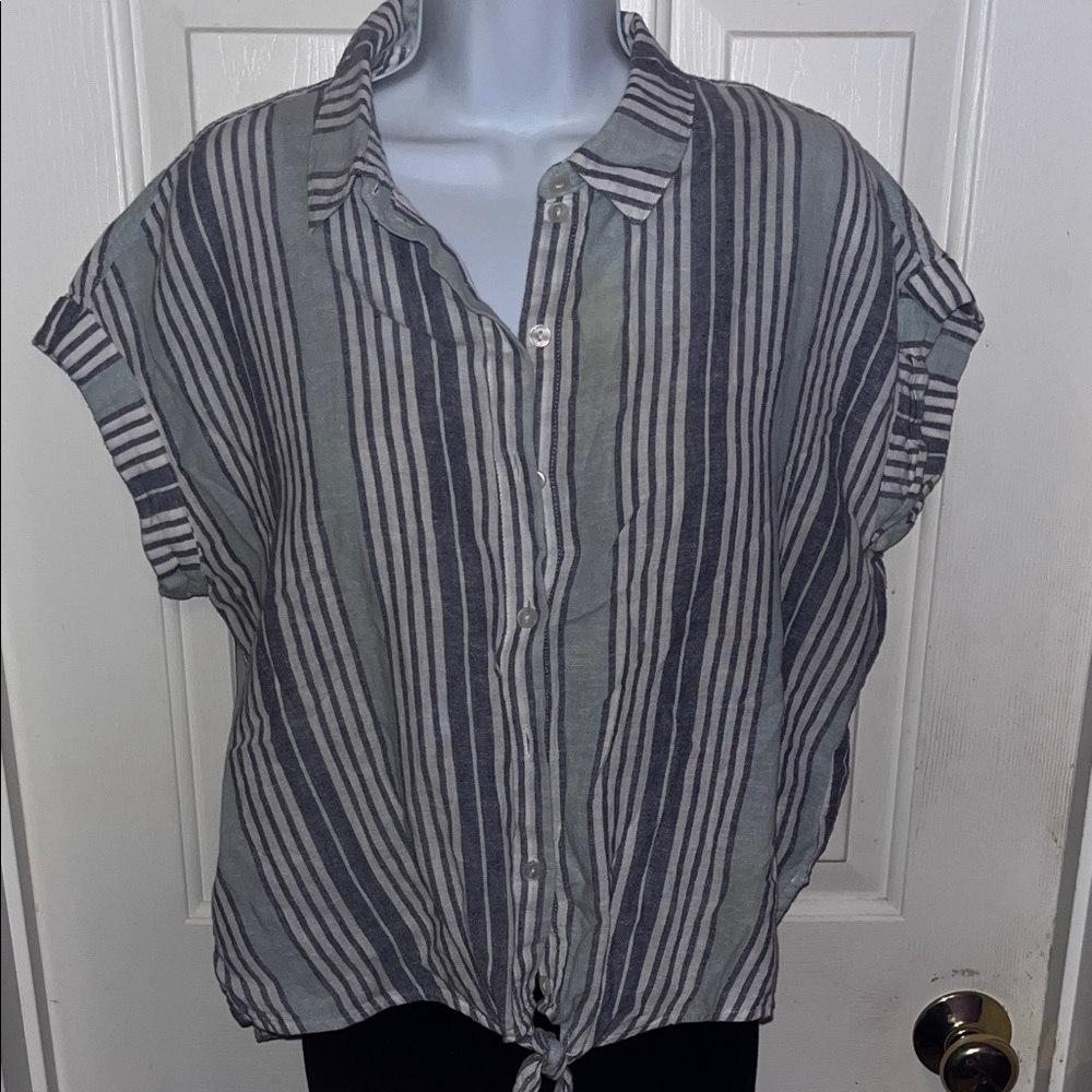 Striped Button-Up Shirt